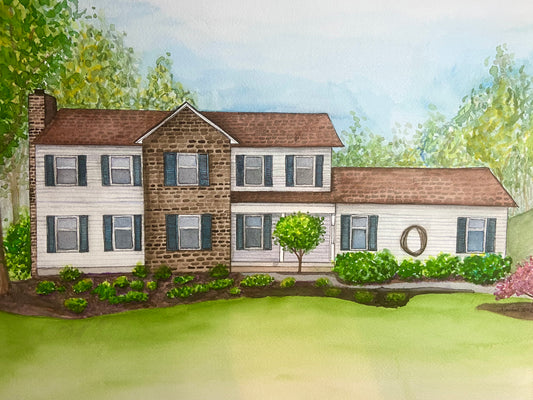 Custom Watercolor House Painting