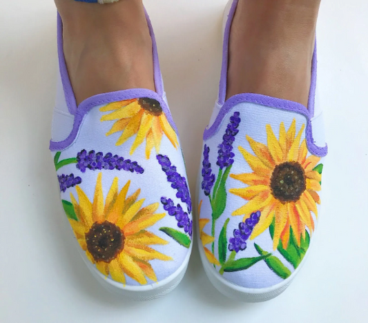 Custom Flower Painted Shoes