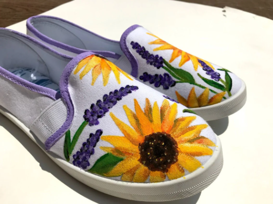 Custom Flower Painted Shoes